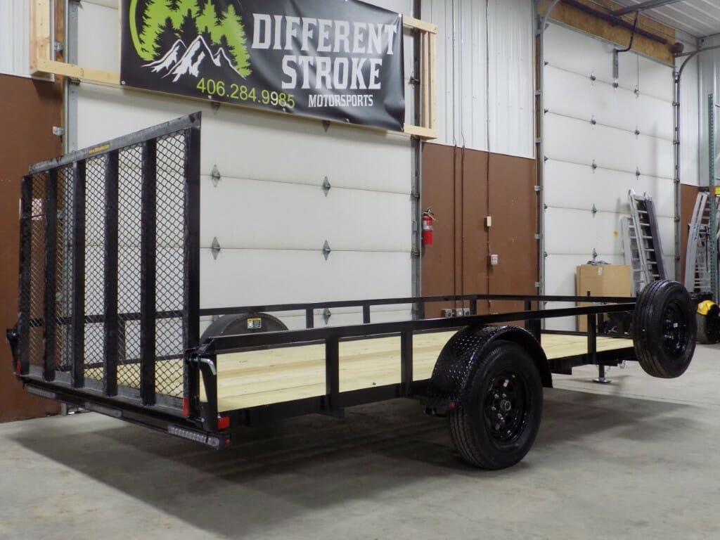 2022 H&H 82”x14′ Steel Rail Side Utility Trailer with Fold Down Ramp