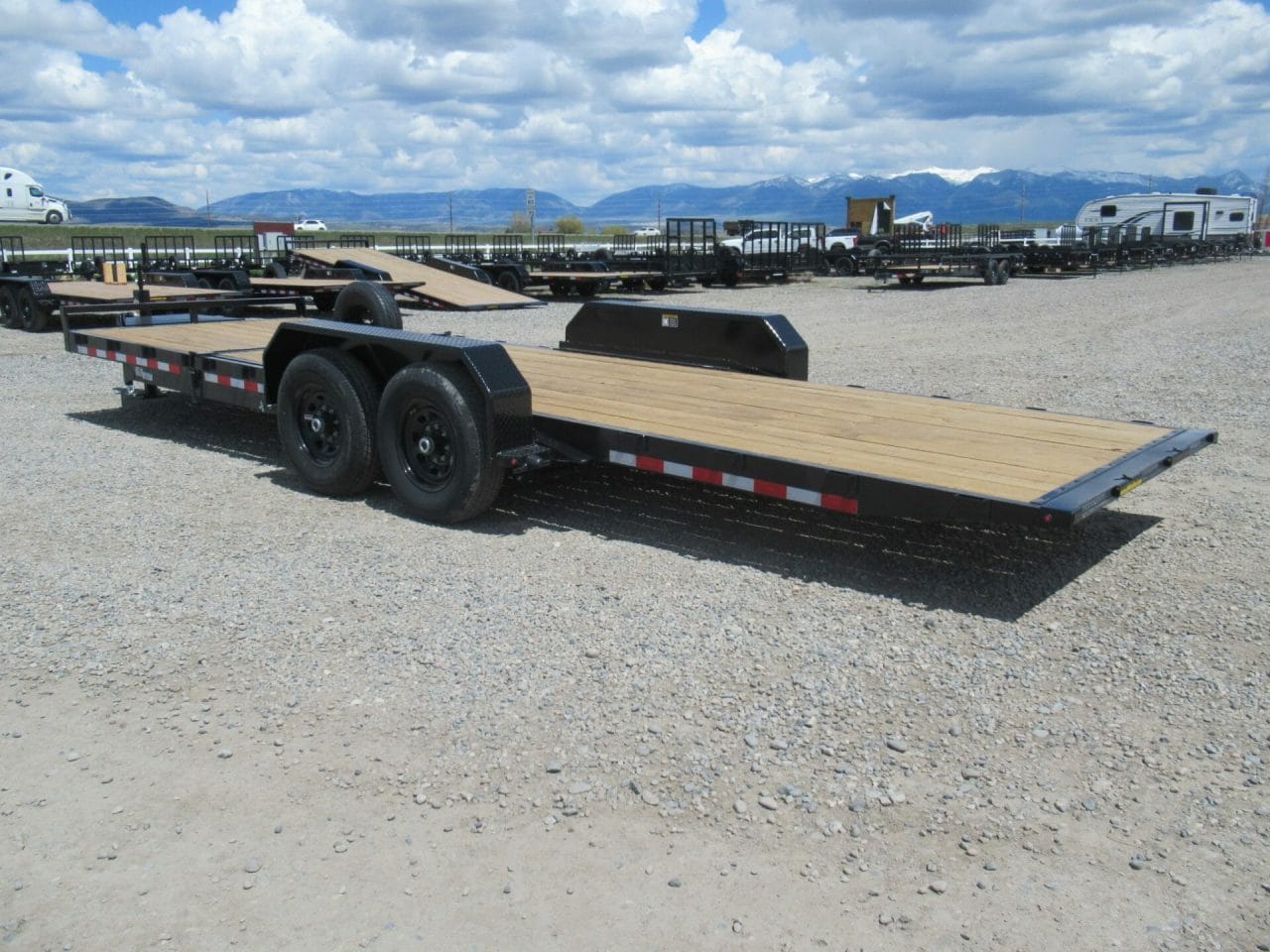2022 H&H 82”x18’+6′ Gravity Tilt Equipment 14K Trailer w/ Wood Deck