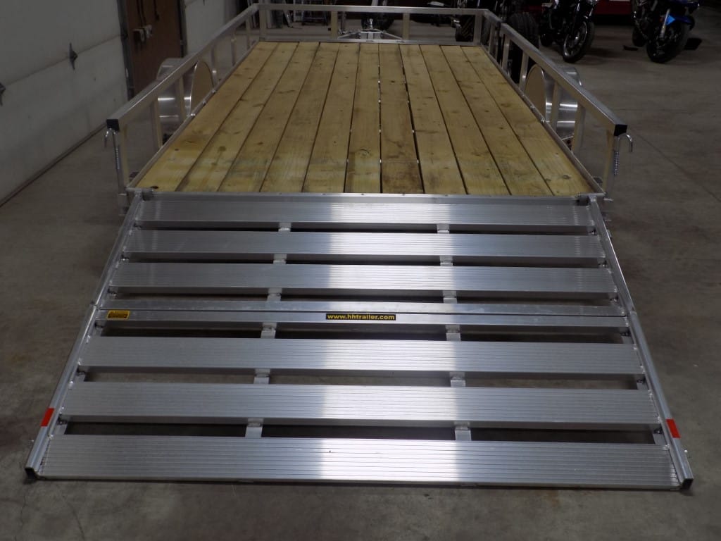 2024 H&H 82”x14′ Aluminum Utility Trailer w/ Wood Deck 